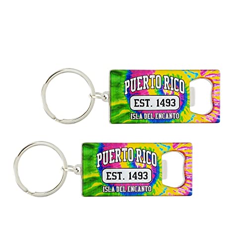 Key Chains Puerto Rico Souvenir Gift Keyring Set of 2, Puerto Rico Island Gifts for Him & Her - Puerto Rico Est. Bottle Opener (Puerto Rico)