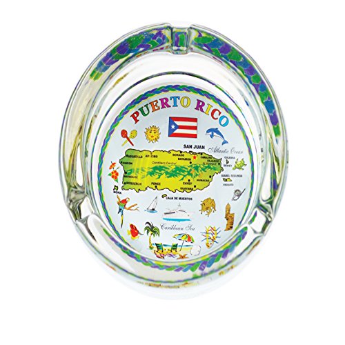 Ashtray Glass Souvenir Gift Ash Tray for Cigarette, Cigar, Ashes Holder, Islands Map Gifts for Men & Women, Smoker Gifts