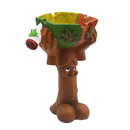 Rasta Figurine Ashtray Penis Shape Jamaican Man Smoking Marijuana Joint Ashtray, Weed Hemp Pot Cannabis Party - Great Gag Gifts for Men, White Elephant Humor Gifts Christmas or Birthday, Secret Santa
