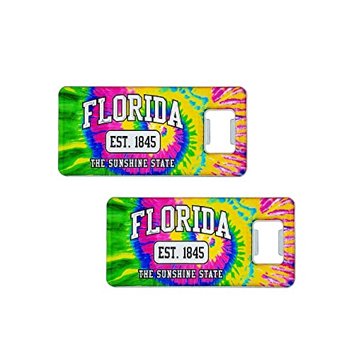 Florida Souvenir Gift Bottle Opener Set of 2, Florida Sunshine State Gifts for Him & Her - Florida Est. Beer Bottle Opener (Florida)