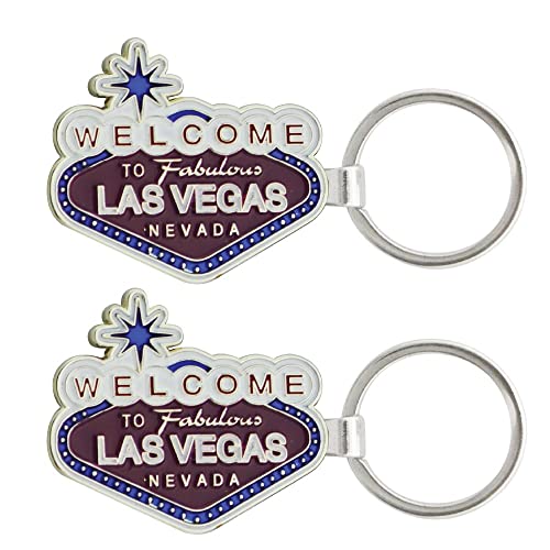 Bottle Opener Key Chain - Las Vegas Souvenir Stainless Steel 'Welcome To Fabulous Las Vegas Nevada" (Pack of 2)