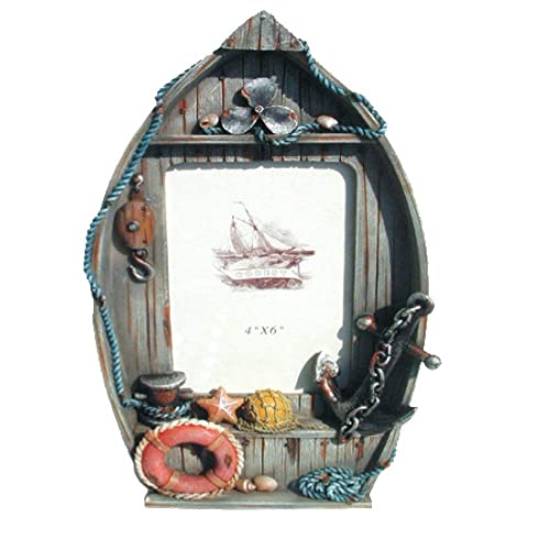 Rockin Gear Picture Frame Nautical Themed Boat Photo Frames - Holds a 4" x 6" Print (Boat)