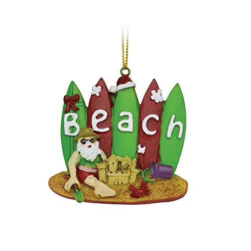 Christmas Ornament Santa Claus Figurine Fun Tropical Ornaments Funny Santa Clause Christmas Tree Decorations (Surfboard Santa)