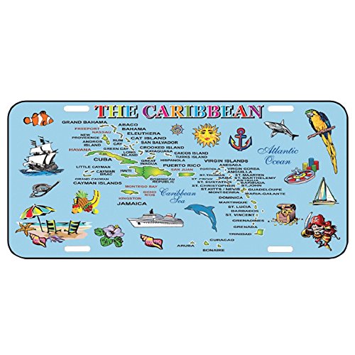 License Plate  Islands Souvenir Gifts 6x12 Metal  Island Blue Map Official Car Tags License Tag Automobile  Car Accessories