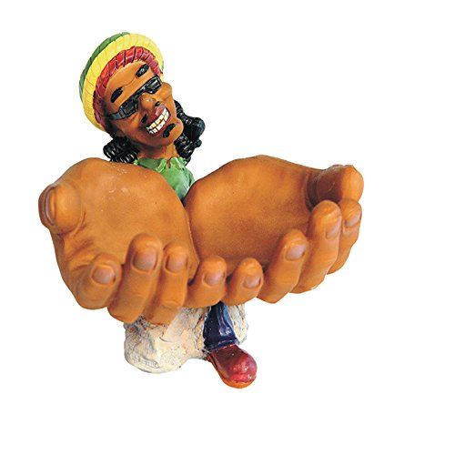 Ashtray Rasta Man Collectible Figurine Jamaican Man Big Hand Resin Ashtray Weed Hemp Marijuana Pot Cannabis Party Accessory - Great Gag Gifts for Men, White Elephant Gifts for Humor