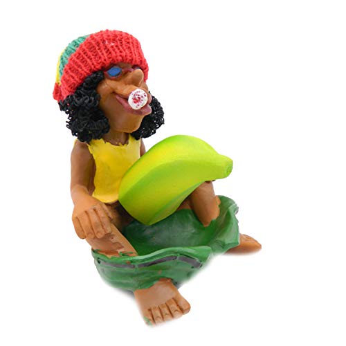 Ashtray Rasta Figurine Jamaican Man Smoking Joint Cigarette Banana Penis Novelty Funny Weed Hemp Pot Marijuana Cannabis Party Accessory Ashtray - Great Gag Gifts