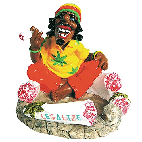 Ashtray Rasta Figurine Ashtray Jamaican Man Smoking Marijuana Rasta Ash tray Cigarette Ashtray - Great Gag Gifts for Men, White Elephant Gifts for Humor