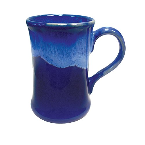 Rockin Gear Glazed Mug Blue Handcrafted Coffee Cup Gorgeous Glaze Stoneware with Antique Handle 12 oz, Best Gift, Microwave and Dishwasher Safe (Blue)