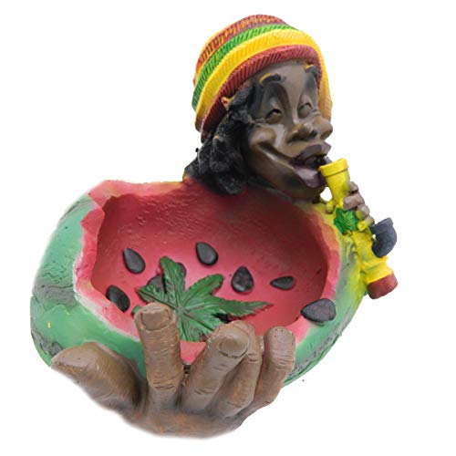 Ashtray Rasta Figurine Ashtrays Jamaican Man Joint Ash tray Party Accessory Tropical Fruit Cigarette Watermelon Ashtray