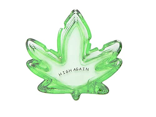 Glass Ashtray - Home & Outdoor Ashtray for Cigarettes and Weed, Cool Gag Gift for Smokers, Cute Indoor & Desktop Holder, 420 Cannabis Accessories