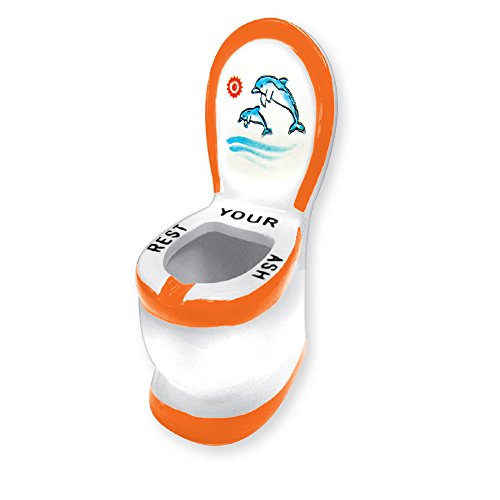 Ashtray Ceramic Toilet Funny Novelty Ashtrays 'Rest Your Ash' Cigarette or Cigar Ashtray - Great Gag Gifts for Men, White Elephant Gift, Secret Santa