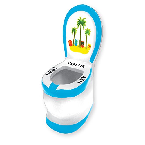 Ashtray Ceramic Toilet Funny Novelty Ashtrays 'Rest Your Ash' Cigarette or Cigar Ashtray - Great Gag Gifts for Men, White Elephant Gift, Secret Santa