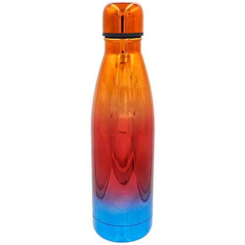 Stainless Steel 16 oz Water Bottles with Leak Proof Lids, Insulated Sweat Proof Sports Water Cup Flask Travel Bottle Keeps Beverage Hot or Cold (OMBRE3)