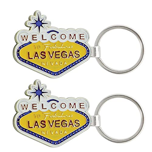 Bottle Opener Key Chain - Las Vegas Souvenir Stainless Steel 'Welcome To Fabulous Las Vegas Nevada" (Pack of 2)