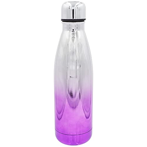Stainless Steel 16 oz Water Bottles with Leak Proof Lids, Insulated Sweat Proof Sports Water Cup Flask Travel Bottle Keeps Beverage Hot or Cold (OMBRE7)