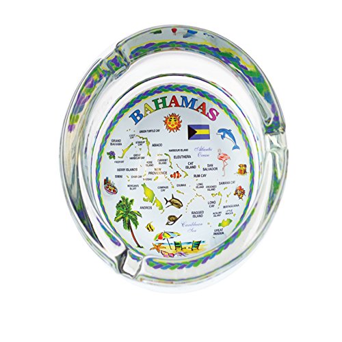 Ashtray Glass Souvenir Gift Ash Tray for Cigarette, Cigar, Ashes Holder, Islands Map Gifts for Men & Women, Smoker Gifts