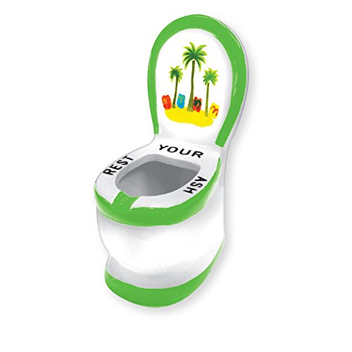 Ashtray Ceramic Toilet Funny Novelty Ashtrays 'Rest Your Ash' Cigarette or Cigar Ashtray - Great Gag Gifts for Men, White Elephant Gift, Secret Santa