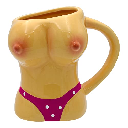 Rockin Mug Bachelor Rude Party Novelty Beer Mugs for Men - Ridiculously Funny Ceramic Cup for Hot/Cold beverages