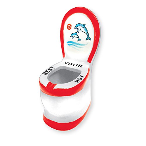 Ashtray Ceramic Toilet Funny Novelty Ashtrays 'Rest Your Ash' Cigarette or Cigar Ashtray - Great Gag Gifts for Men, White Elephant Gift, Secret Santa