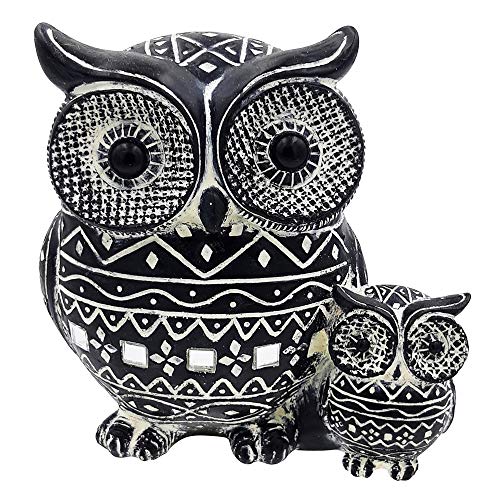 Rockin Owl Black & White Tribal Pattern Figurine Very Cute Statue White Owl, Nice Decoration & Best Home/Office