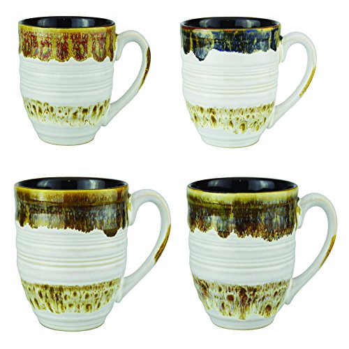 Ceramic Coffee Mugs, Large 20 oz, Set of 4, Unique Assorted Colors for Home and Kitchen Decor
