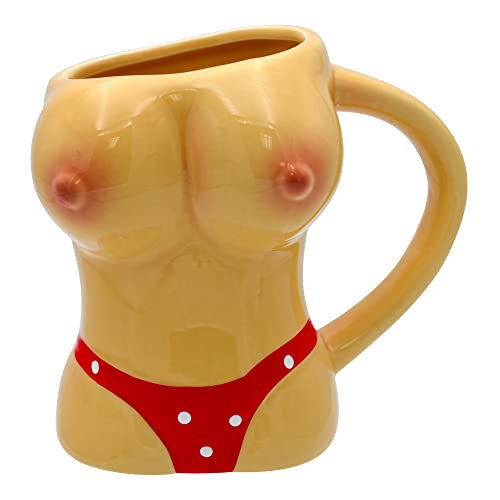 Rockin Mug Bachelor Rude Party Novelty Beer Mugs for Men - Ridiculously Funny Ceramic Cup for Hot/Cold beverages