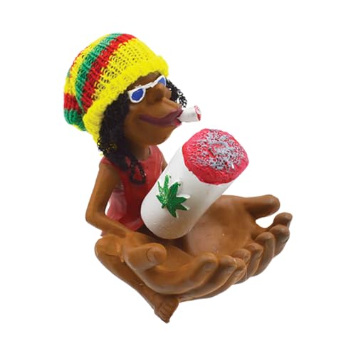 Ashtray Rasta Figurine Jamaican Man Smoking Joint cigarette Penis Fantasy Ashtrays Novelty Funny Weed Pot Marijuana Cannabis Party - Great Gag Gifts for Men, White Elephant Humor Gifts, Secret Santa