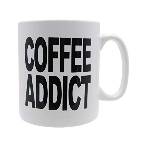 Mug Big Coffee Mugs Oversize 28 ounces Mega Size Cup, Extra Large for Big drinks, Office desk décor novelty Gift Coffee Lovers XL Coffee Drinker Mug, Gag Gift for Men, Secret Santa (COFFEE ADDICT)