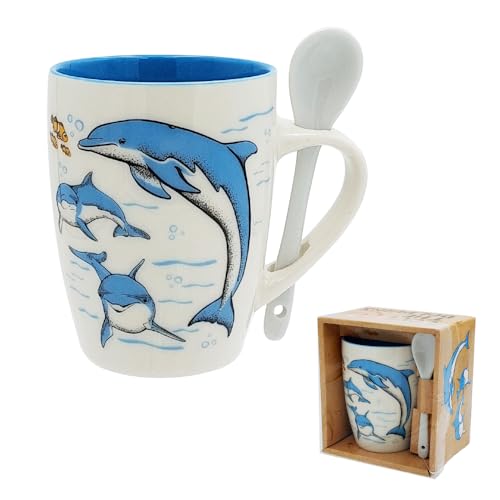 Mug Dolphin Coffee Mugs Combo Souvenir Gifts, Fun Dolphin Gift Mug for Mom Christmas Birthday and Him & Her (Dolphin)