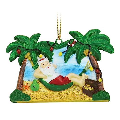 Liphontcta Christmas Ornament Santa Claus Figurine Fun Tropical Ornaments Funny Santa Clause Christmas Tree Decorations (Sand Castle)